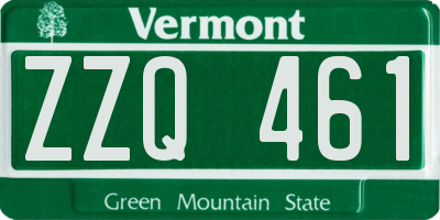 VT license plate ZZQ461