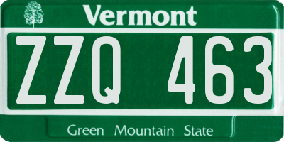 VT license plate ZZQ463