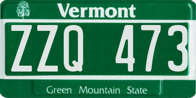 VT license plate ZZQ473