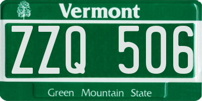 VT license plate ZZQ506