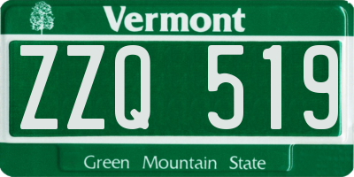 VT license plate ZZQ519