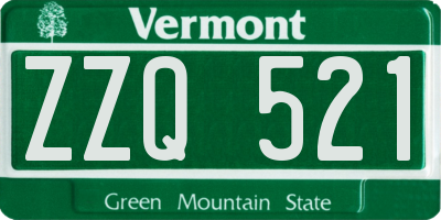 VT license plate ZZQ521