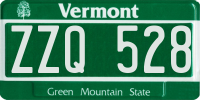 VT license plate ZZQ528