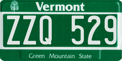 VT license plate ZZQ529