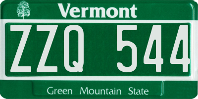 VT license plate ZZQ544