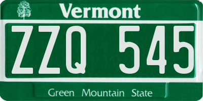 VT license plate ZZQ545
