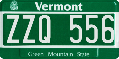 VT license plate ZZQ556