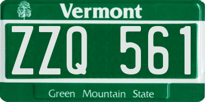VT license plate ZZQ561