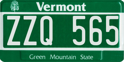 VT license plate ZZQ565