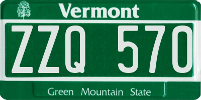VT license plate ZZQ570