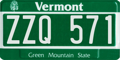 VT license plate ZZQ571