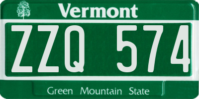 VT license plate ZZQ574