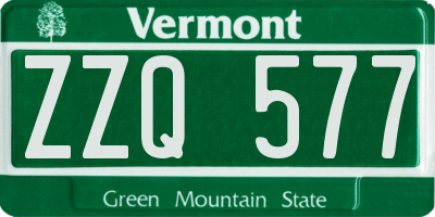 VT license plate ZZQ577