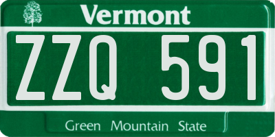 VT license plate ZZQ591