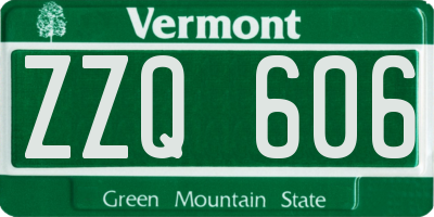 VT license plate ZZQ606