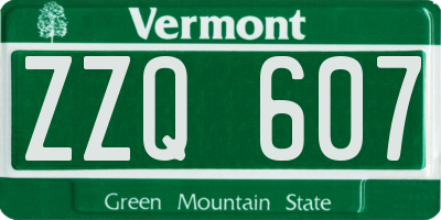 VT license plate ZZQ607