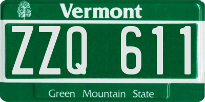 VT license plate ZZQ611