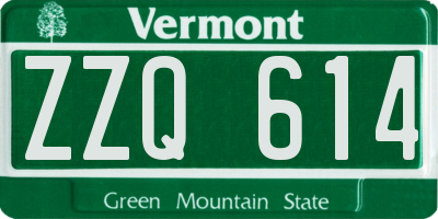 VT license plate ZZQ614