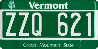 VT license plate ZZQ621