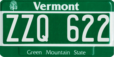 VT license plate ZZQ622