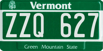 VT license plate ZZQ627