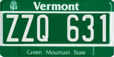 VT license plate ZZQ631