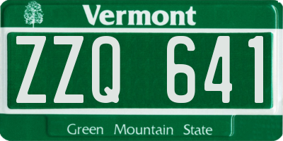 VT license plate ZZQ641