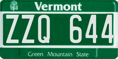 VT license plate ZZQ644