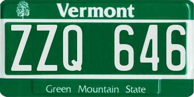 VT license plate ZZQ646
