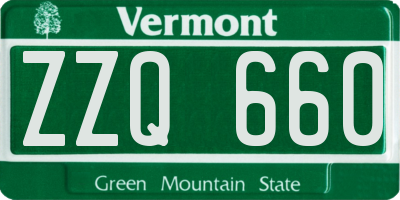 VT license plate ZZQ660