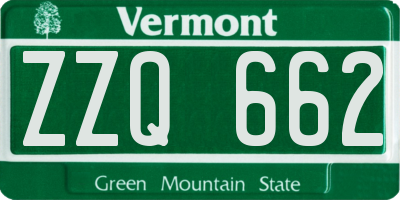 VT license plate ZZQ662