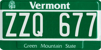 VT license plate ZZQ677