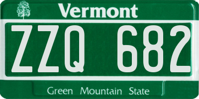 VT license plate ZZQ682