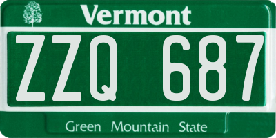VT license plate ZZQ687