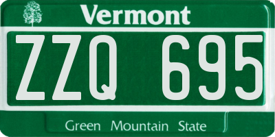 VT license plate ZZQ695