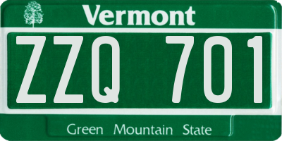 VT license plate ZZQ701