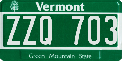 VT license plate ZZQ703