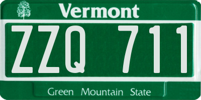 VT license plate ZZQ711