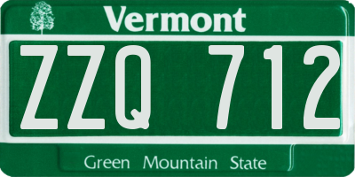 VT license plate ZZQ712