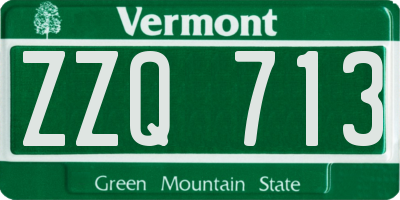 VT license plate ZZQ713