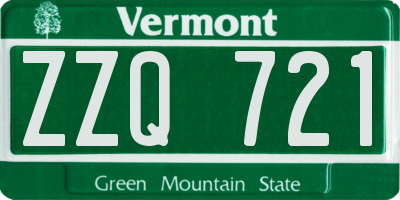 VT license plate ZZQ721