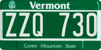 VT license plate ZZQ730