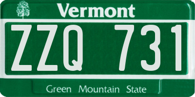 VT license plate ZZQ731