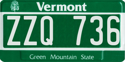 VT license plate ZZQ736