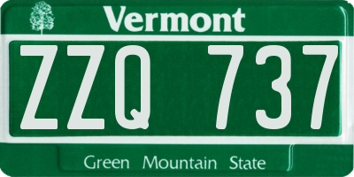 VT license plate ZZQ737