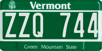 VT license plate ZZQ744