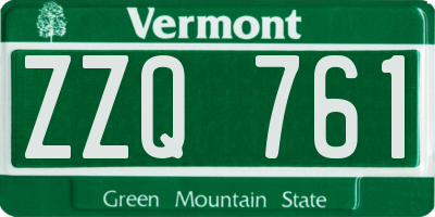 VT license plate ZZQ761
