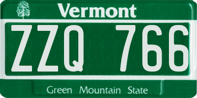 VT license plate ZZQ766