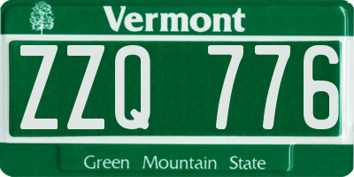VT license plate ZZQ776