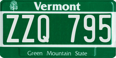 VT license plate ZZQ795